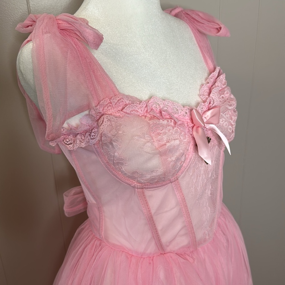 NWT Dolls Kill Widow Dance With Death Sleeveless Maxi Dress - Pink - Picture 16 of 16